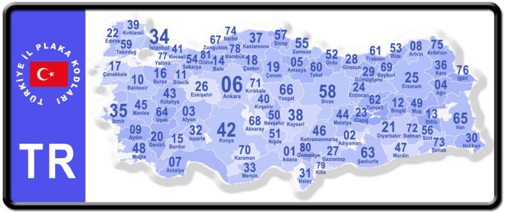 KFZ-Kennzeichen in der Türkei